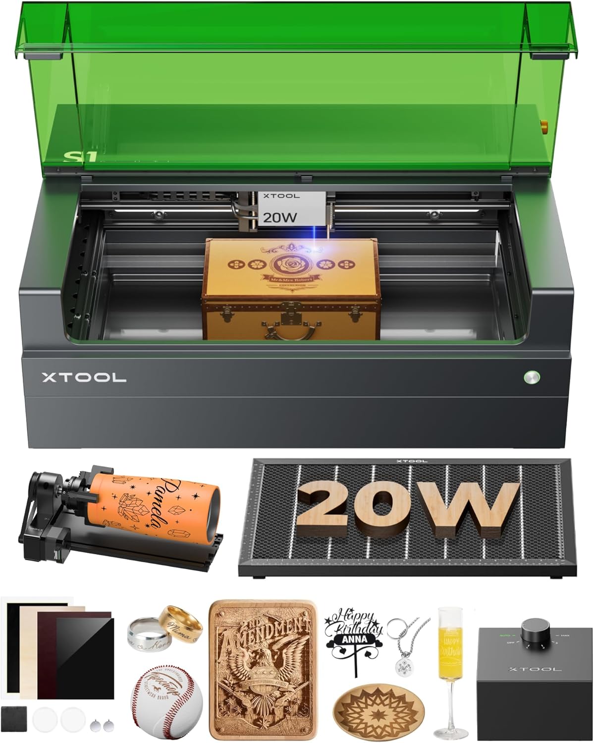 xTool xTool S1 20W Laser Cutter and Laser Engraver for Tumblers