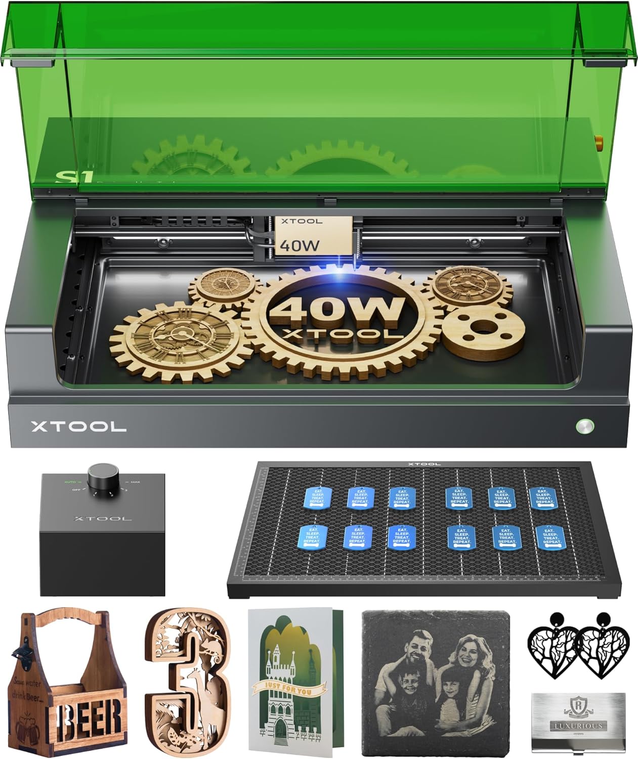 xTool xTool S1 40W Laser Engraver and Cutter Machine with Air Assist