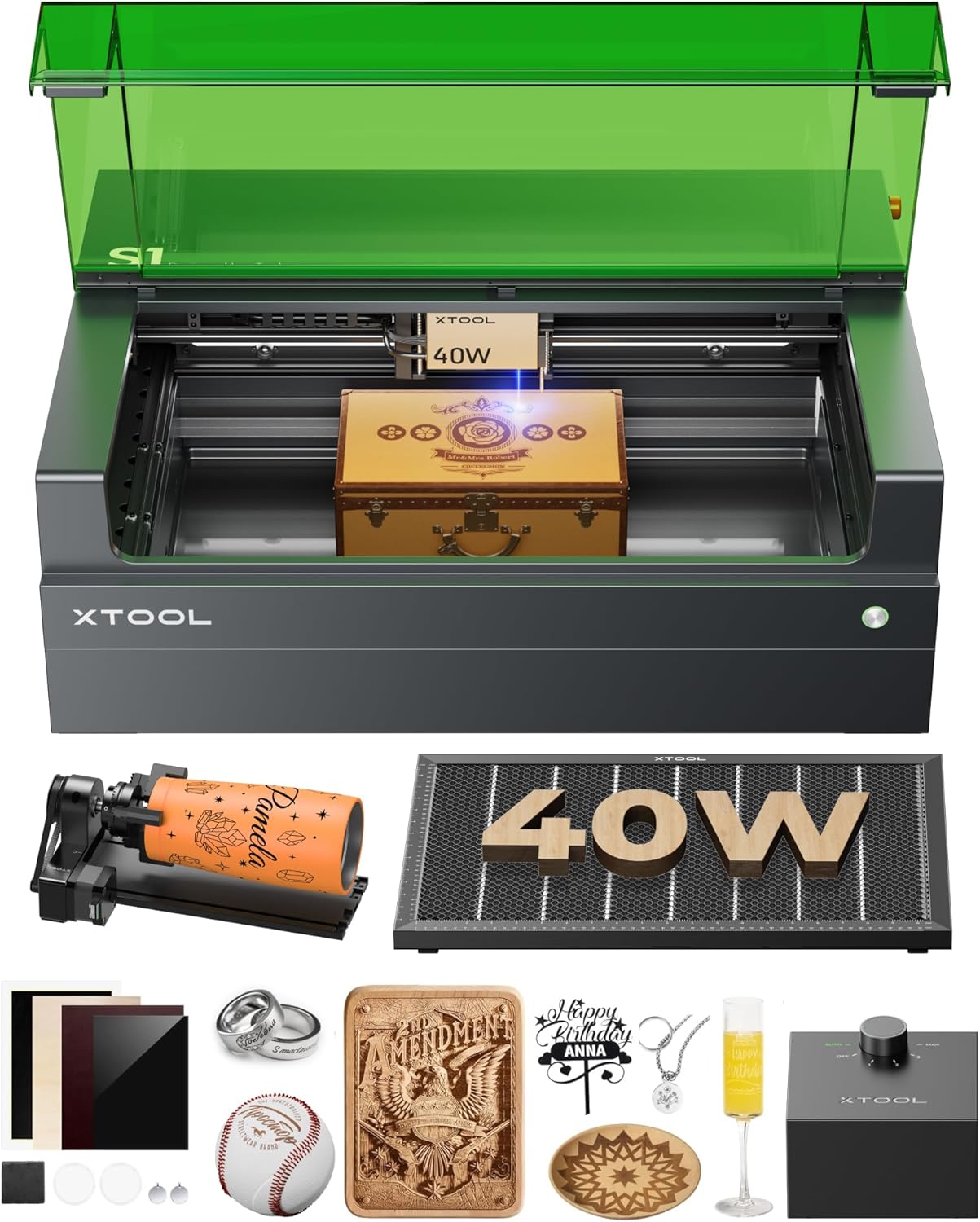 xTool xTool S1 40W Laser Cutter and Laser Engraver for Tumblers