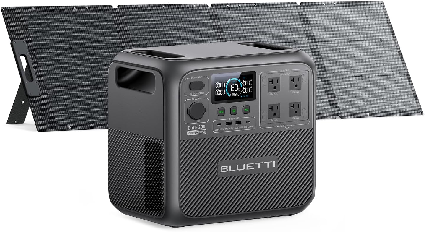 BLUETTI BLUETTI Solar Generator Elite 200 V2 with 200W Solar Panel
