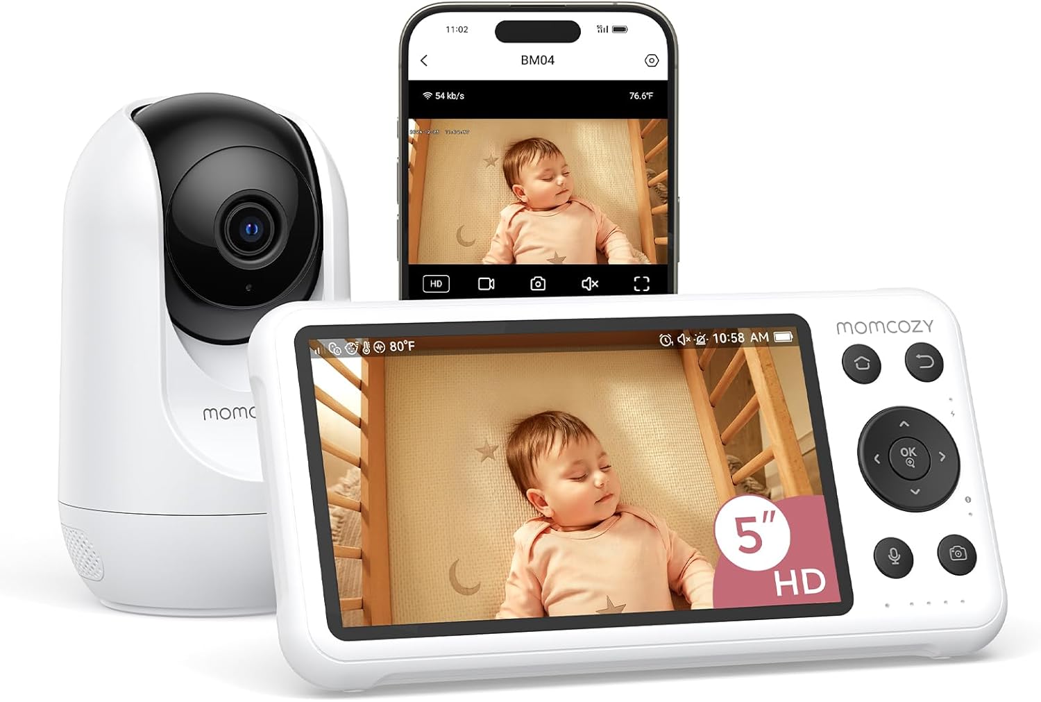 Momcozy Momcozy Smart WiFi Baby Monitor with Camera and Audio