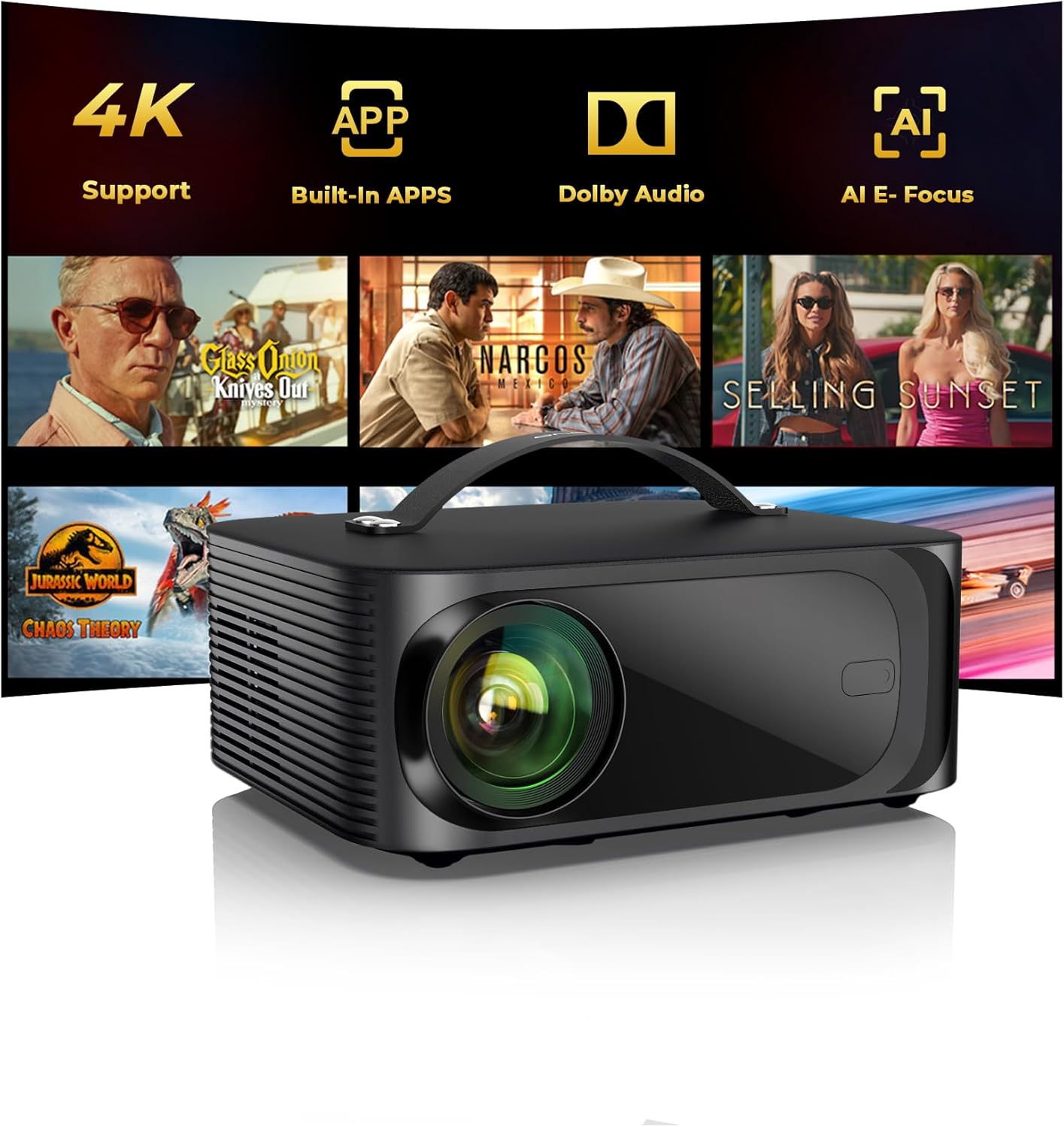 ONOAYO Outdoor-Projector-4K with WiFi and Bluetooth: [3000