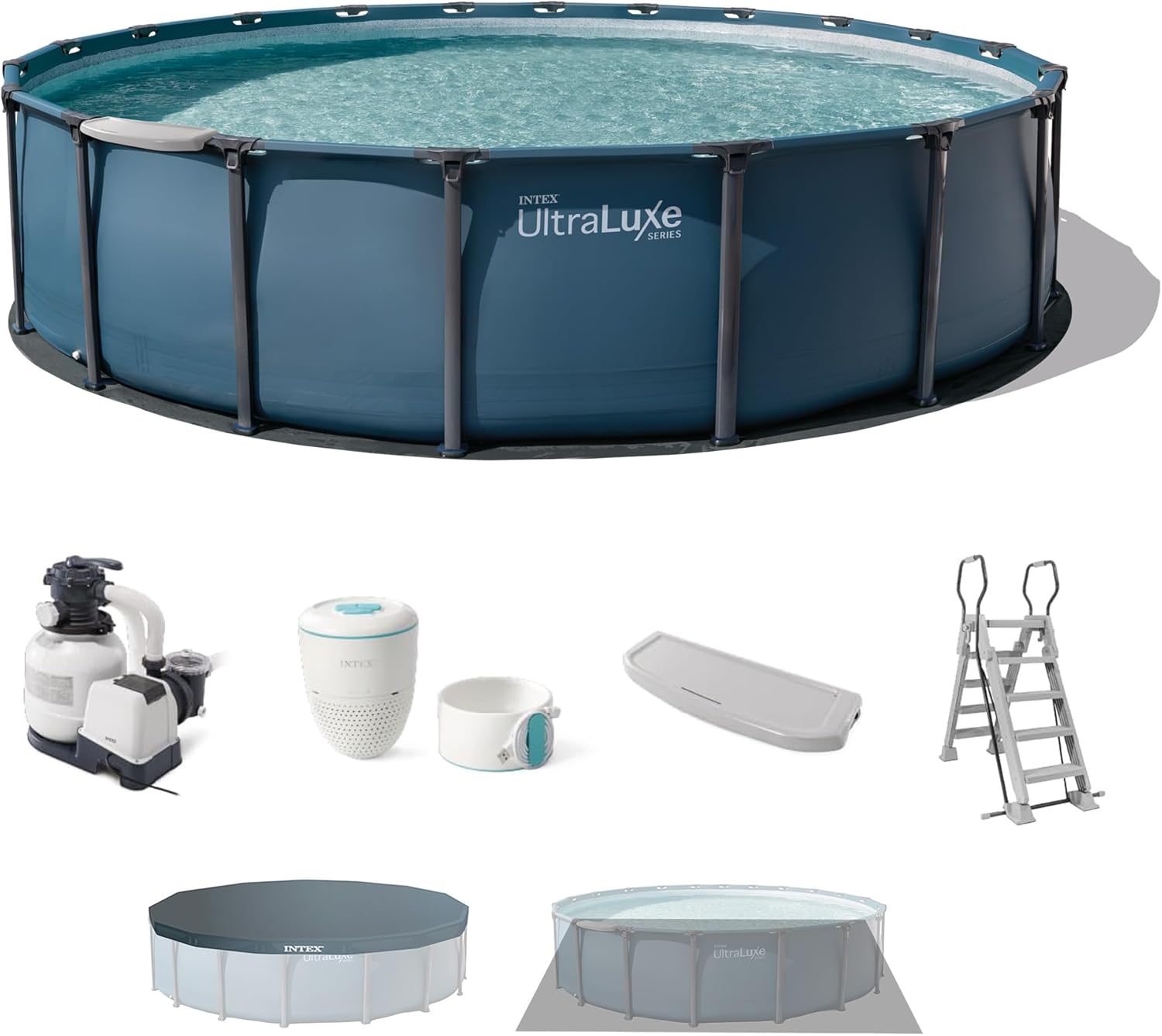 INTEX UltraLuxe 20 ft x 52 in Round Outdoor Above Ground Pool