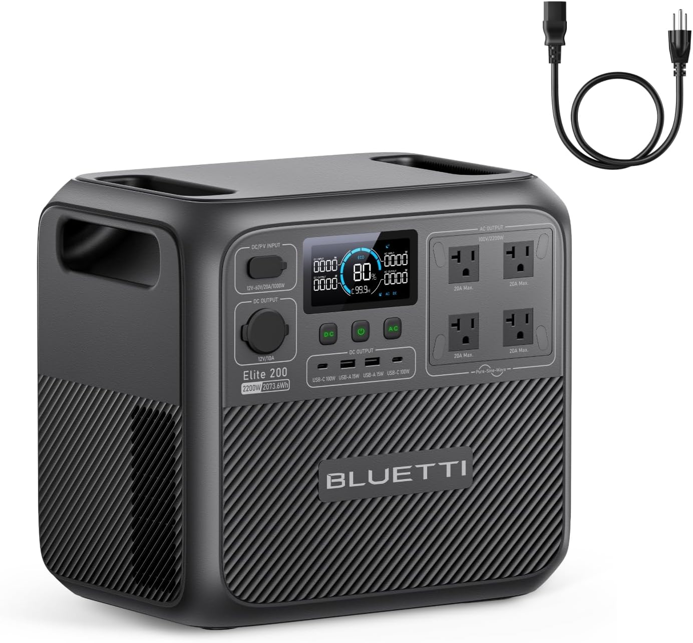 BLUETTI BLUETTI Elite 200 V2 Portable Power Station with AC Cable